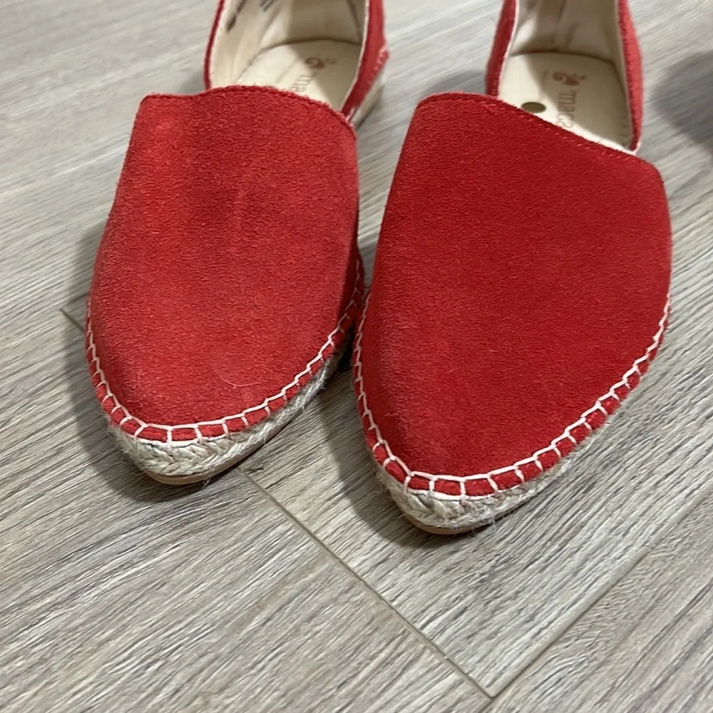 Macarena Sz 9 Red Suede Leather Iris D'Orsay Flat Espadrille Shoes - Picture 8 of 8